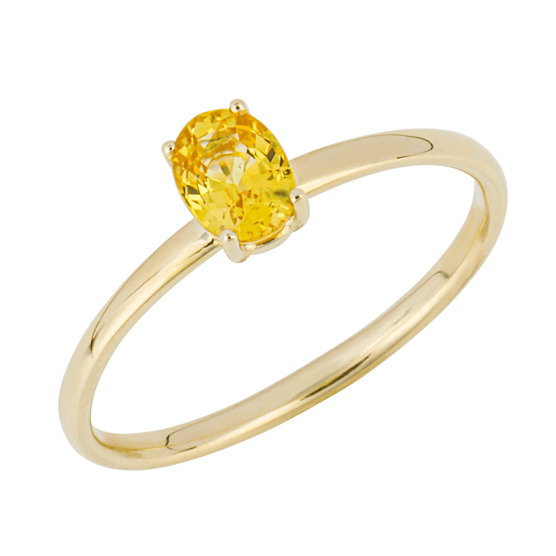Oval Cut Yellow Sapphire Ring