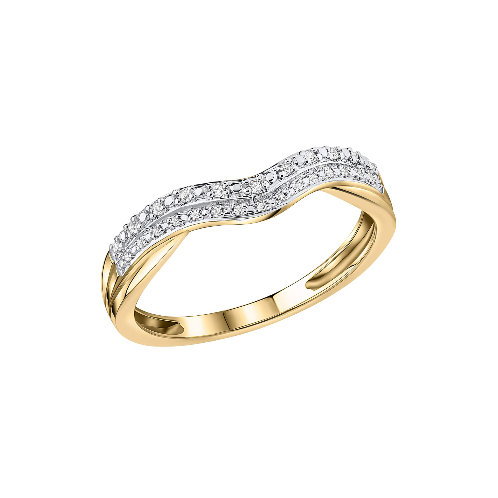 Double Wave Diamond Set Ring