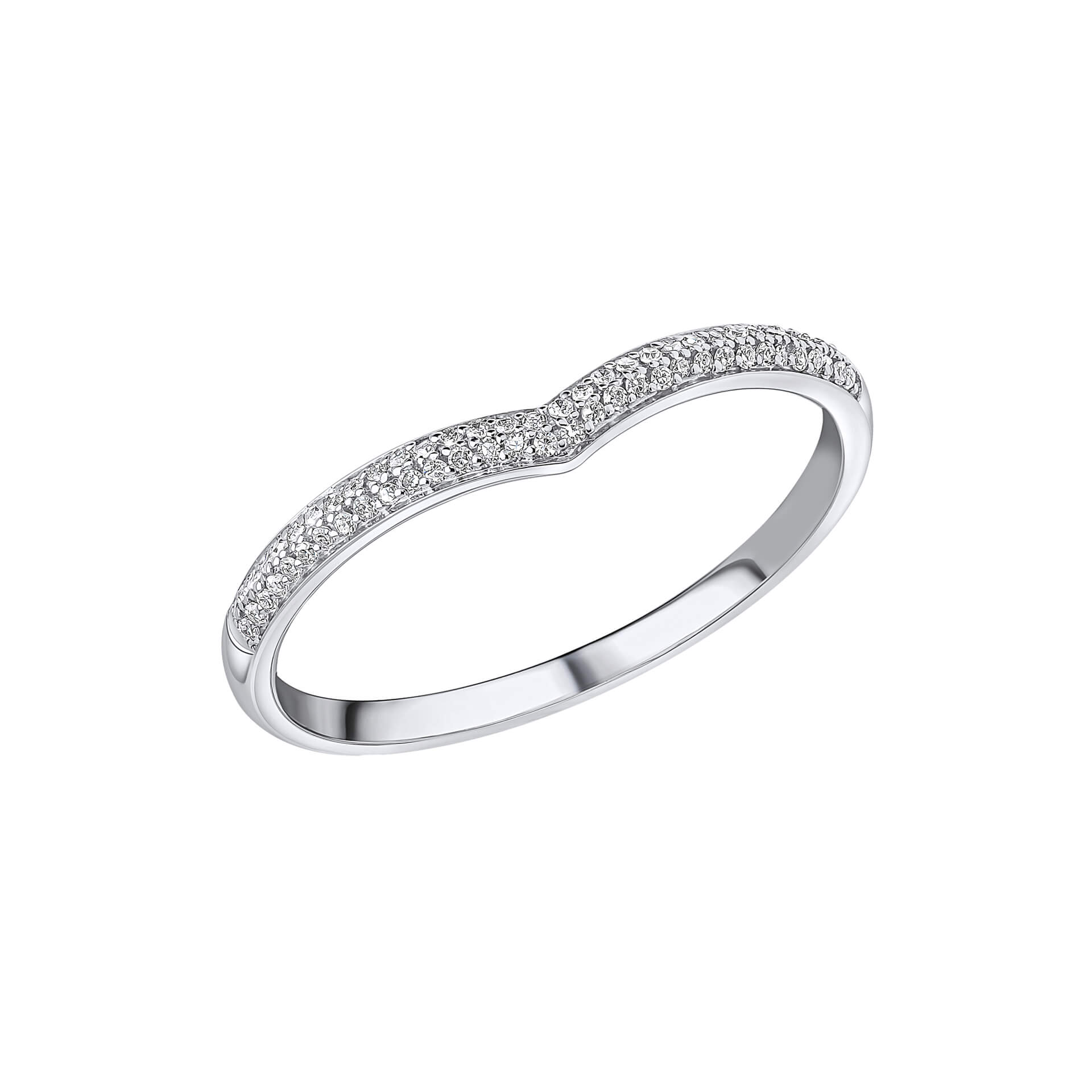 Micro Diamond Set V Shaped Ring