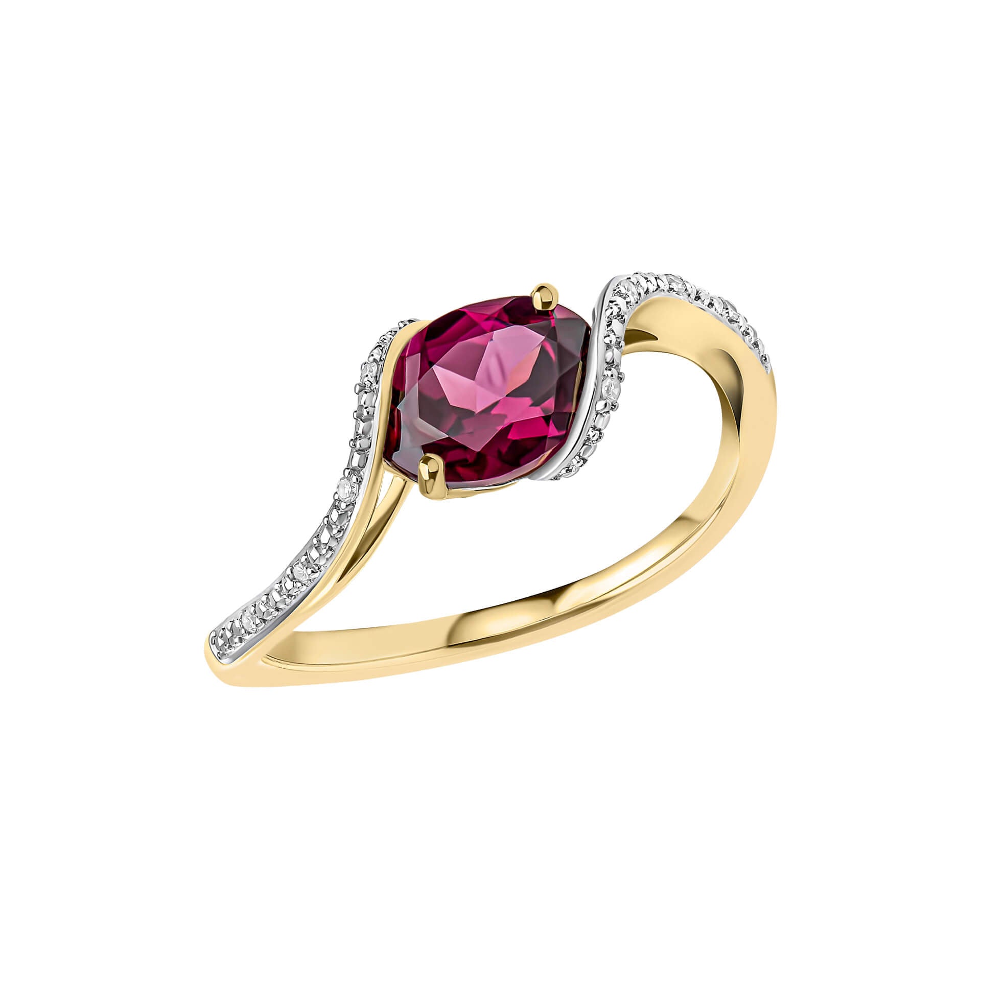 Elegant Twist Garnet Ring