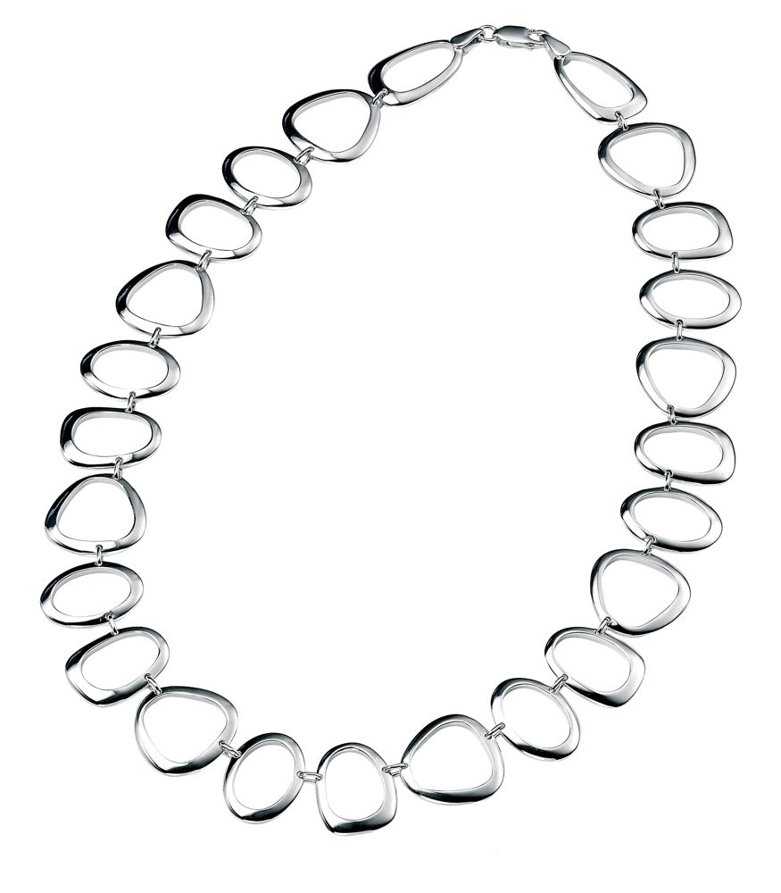 Cut Out Pebble Shape Link Necklace