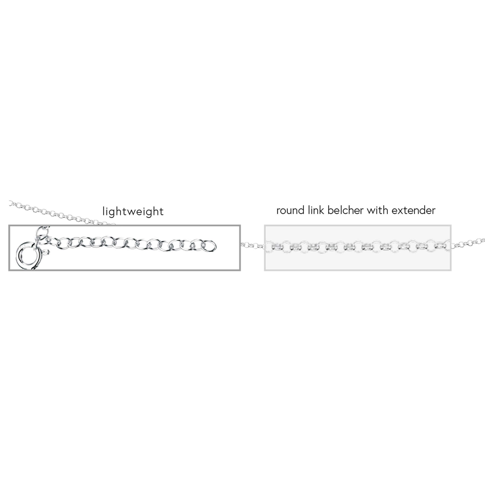 Round Link Belcher Chain with Extender 41cm-46cm