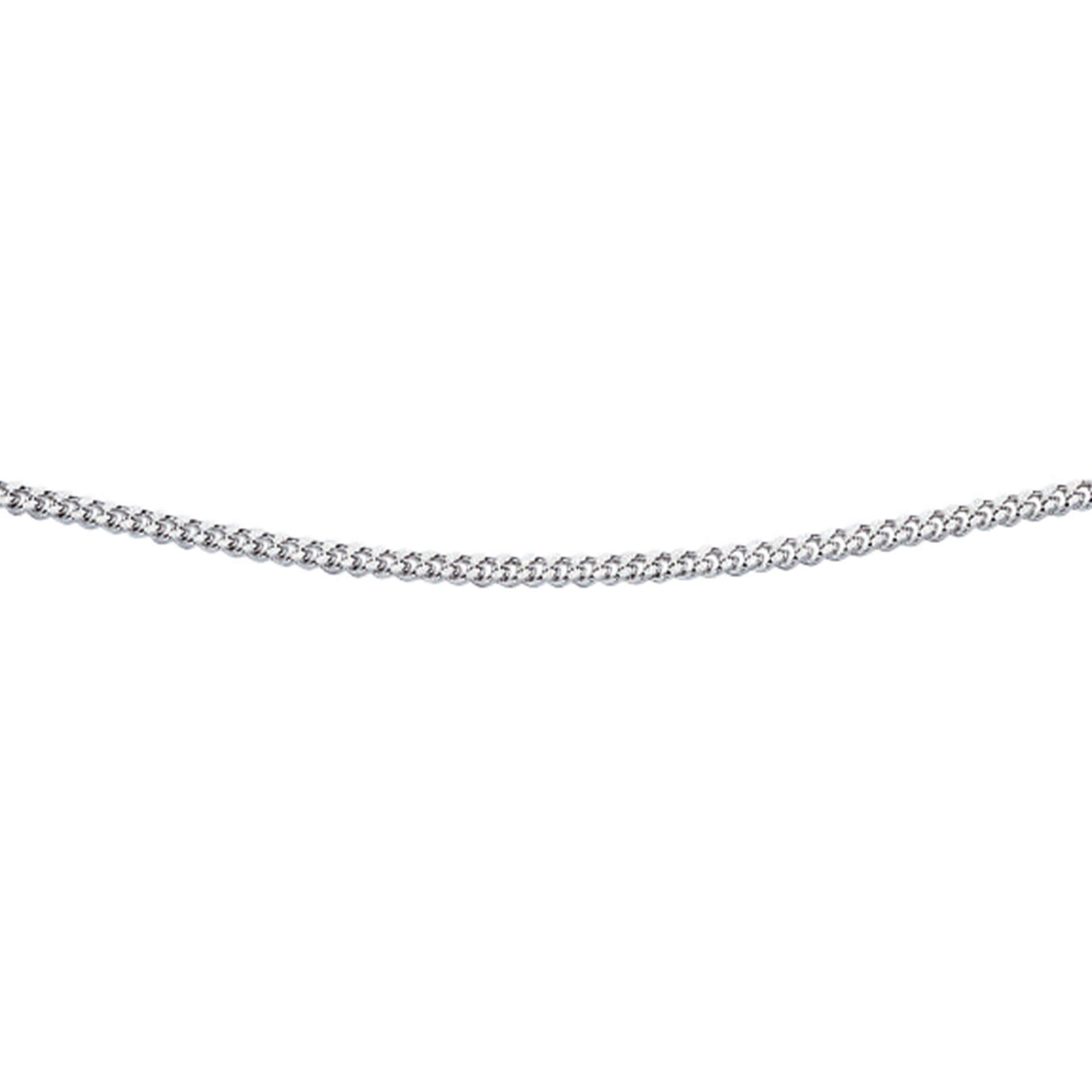 Rhodium Plated Diamond Cut Curb Chain 51cm