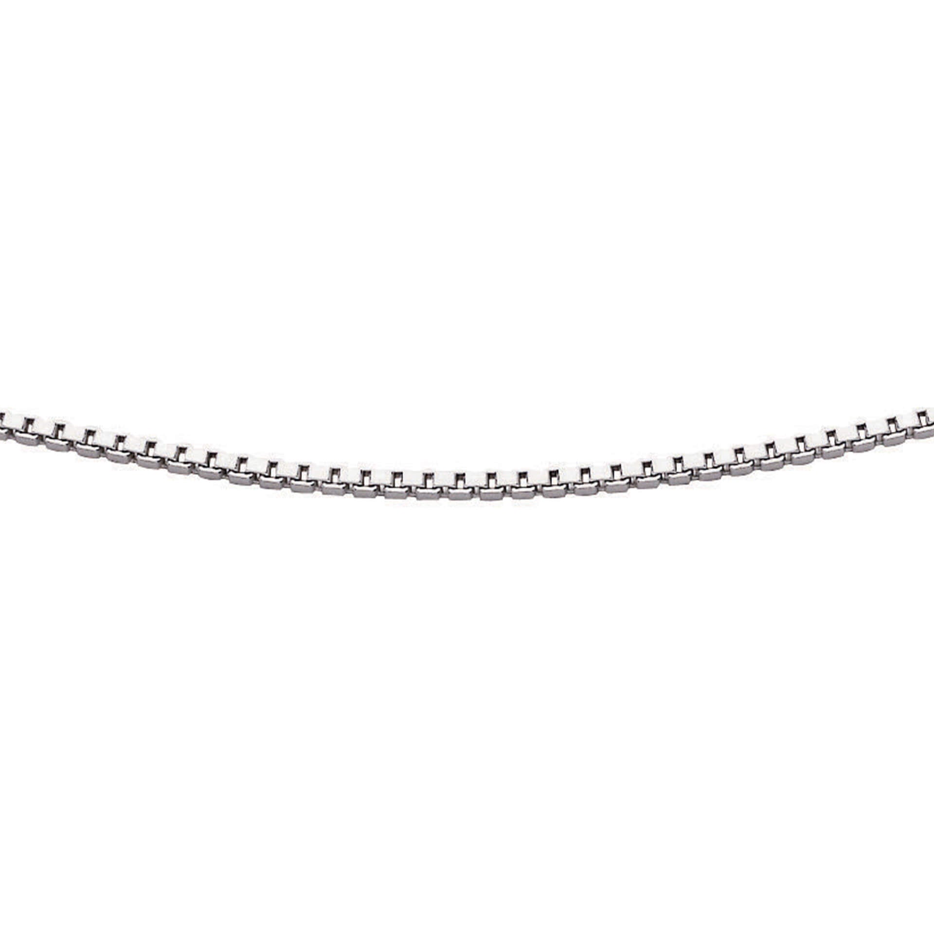 Rhodium Plated Box Chain with Extender 46cm-51cm