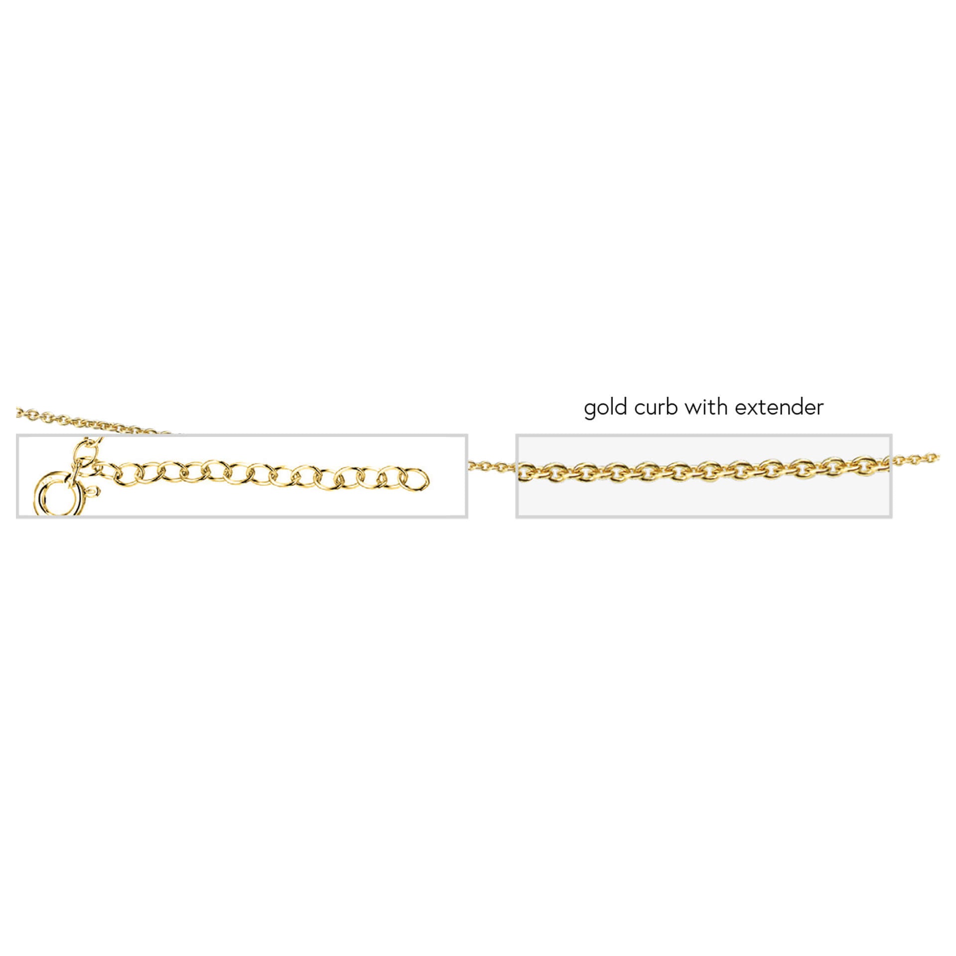 Plated Curb Chain with Extender 56cm-61cm
