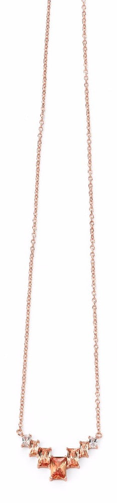 Rose Gold and Cubic Zirconia Necklace