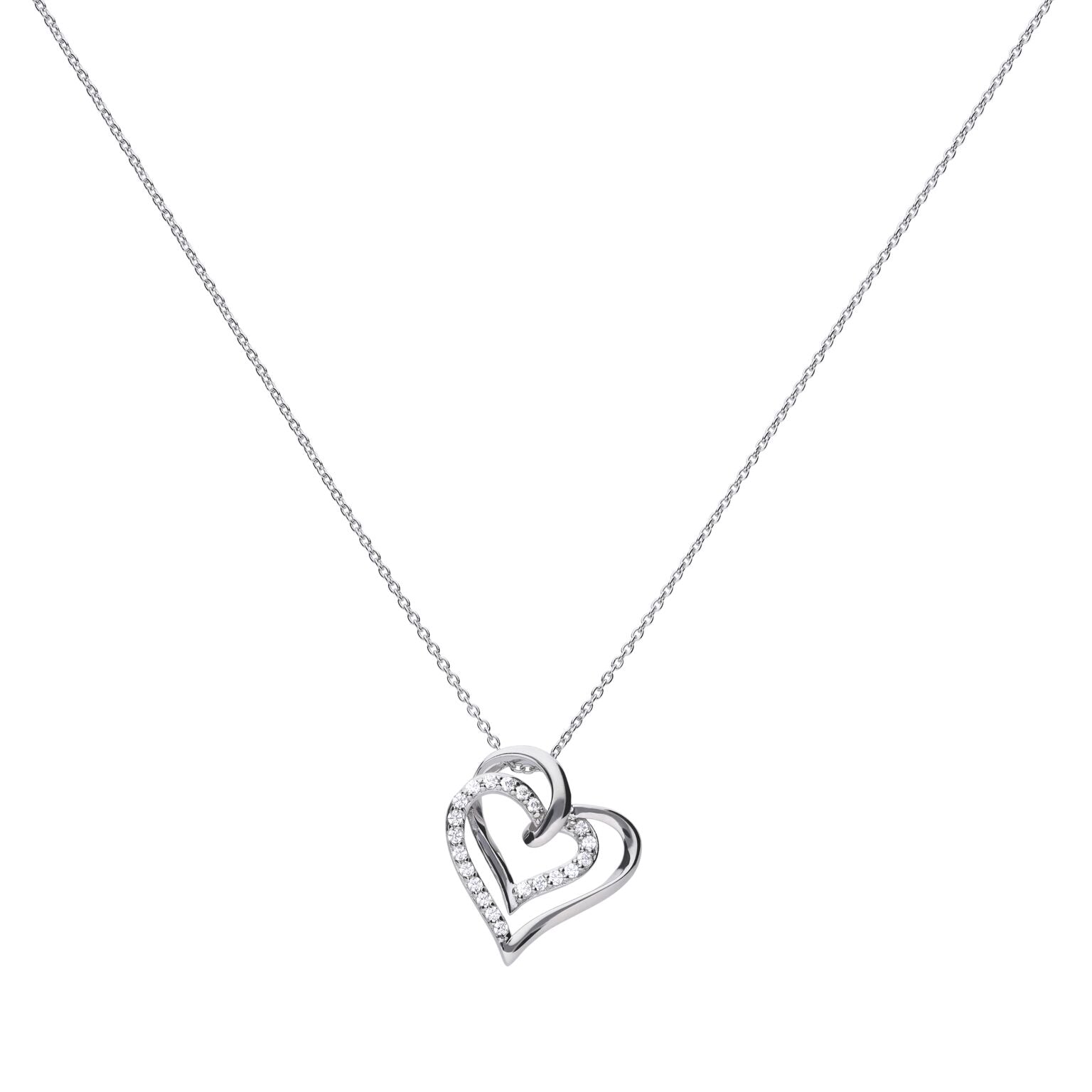 Overlaid Hearts Necklace