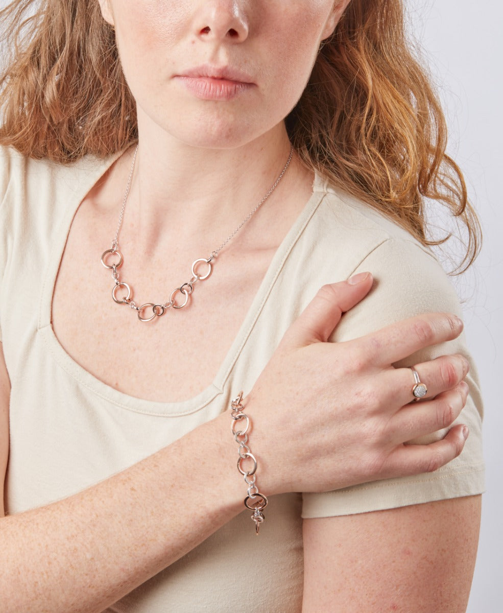 Silver and Rose Gold Multi Link Necklace
