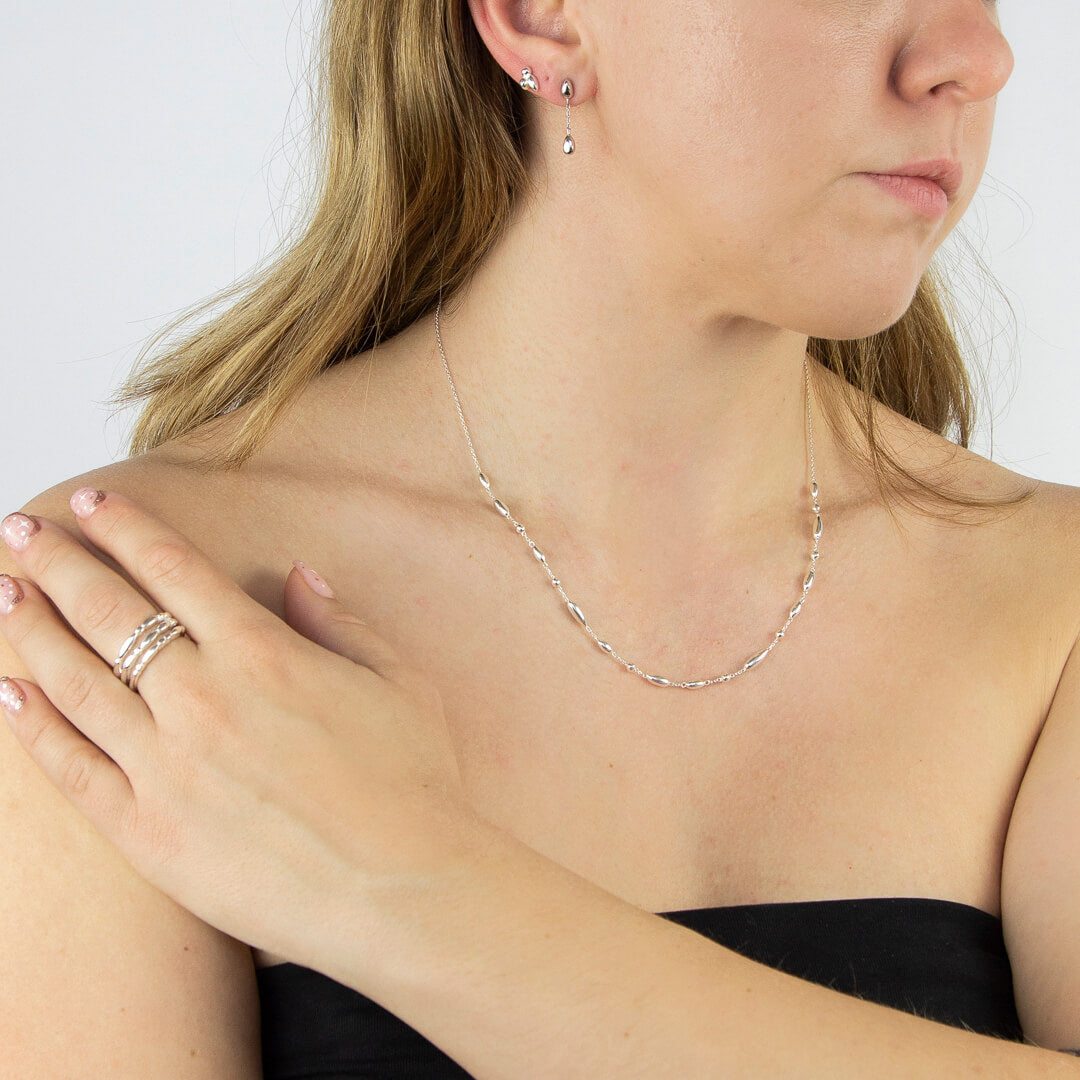 Flower Bud Station Necklace