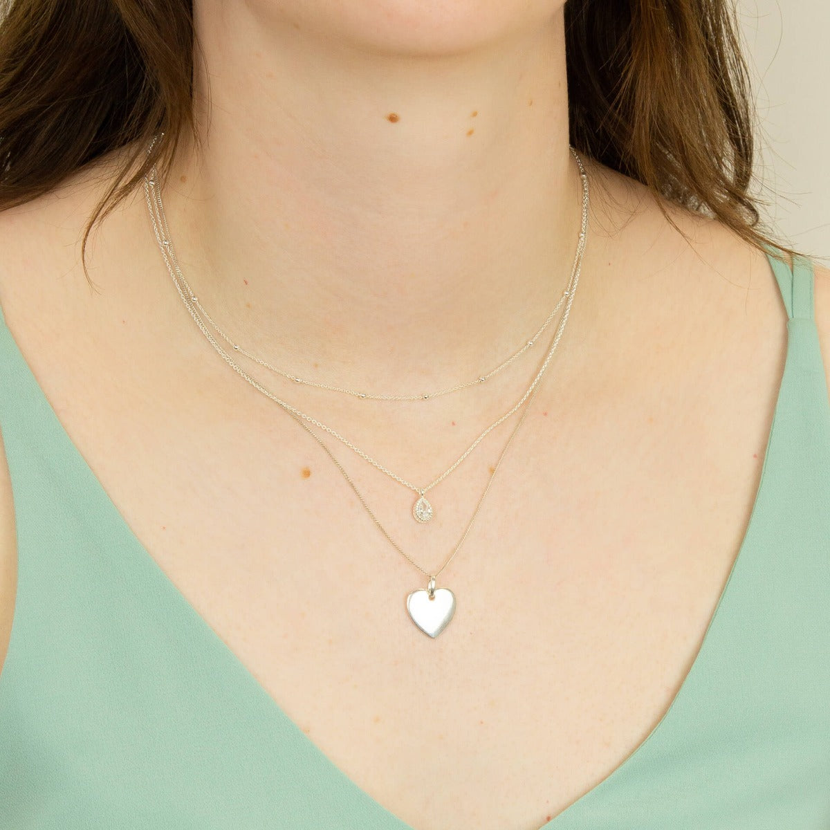 Teardrop Necklace with Cubic Zirconia