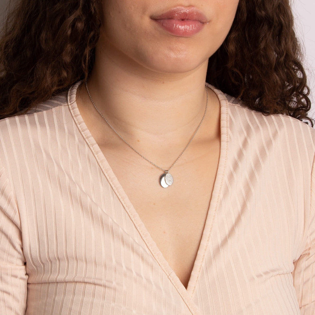 Engravable Plain Tag Necklace with Pave Set Tag