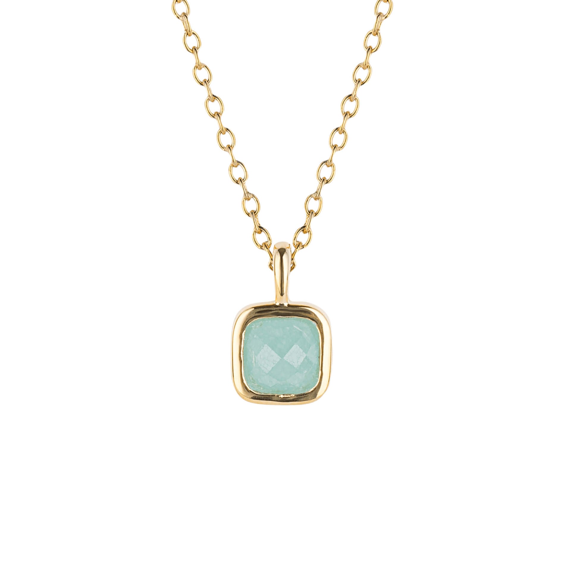 Semi-Precious Birthstone Necklace with Diamond Tag