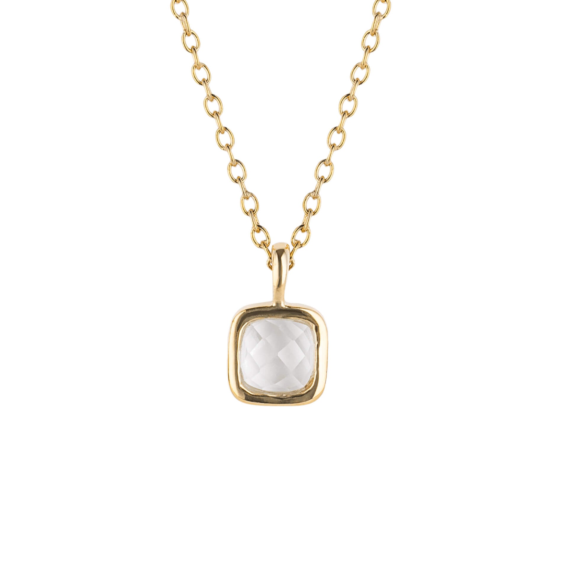 Semi-Precious Birthstone Necklace with Diamond Tag