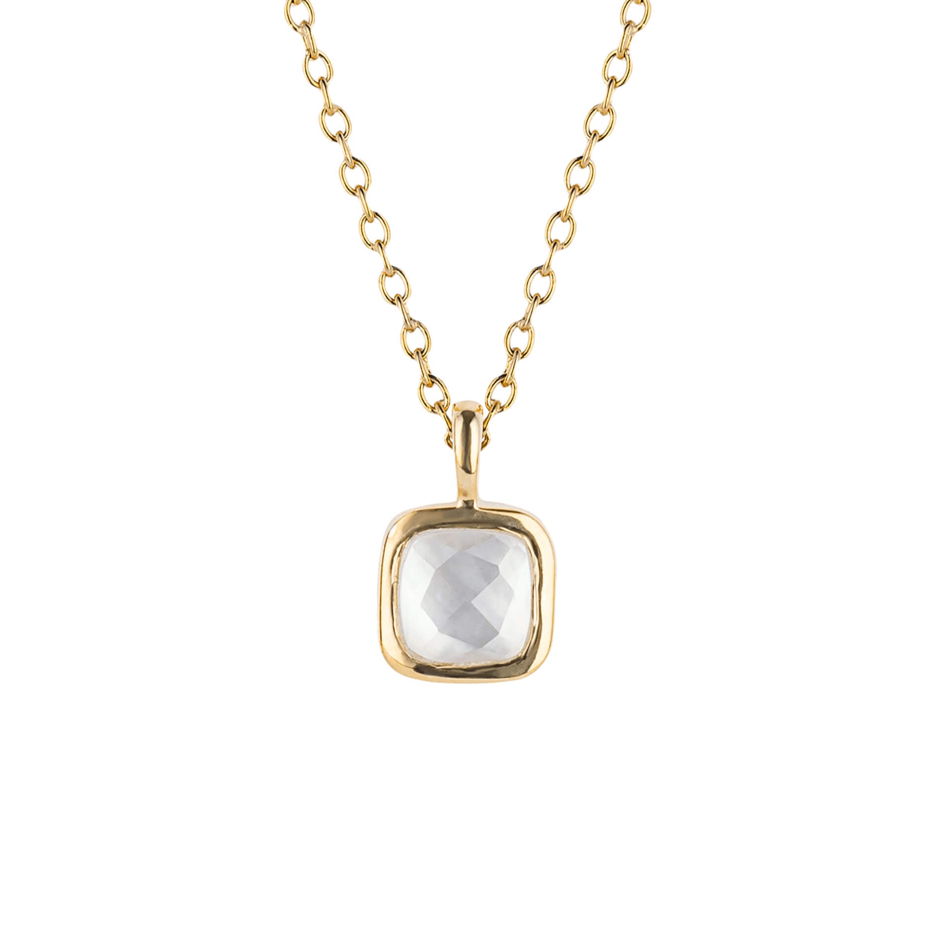Semi-Precious Birthstone Necklace with Diamond Tag