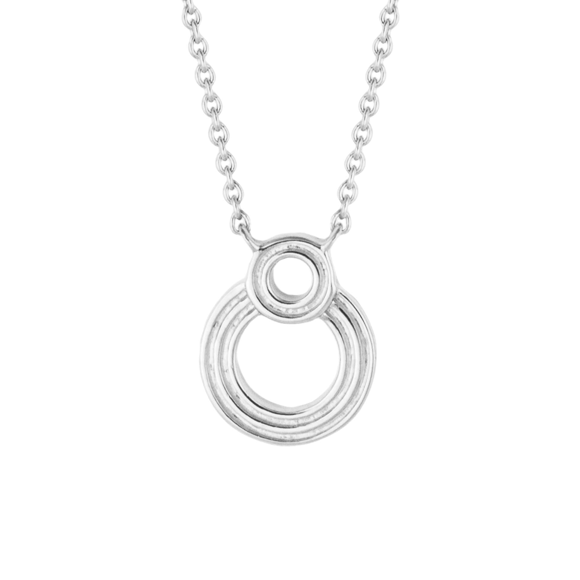 Ridged Double Open Circle Necklace