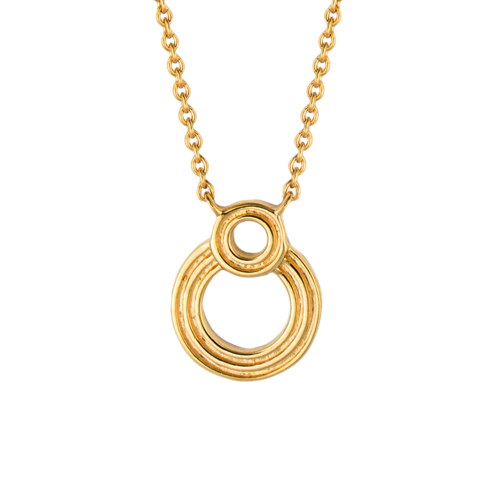 Ridged Double Open Circle Necklace