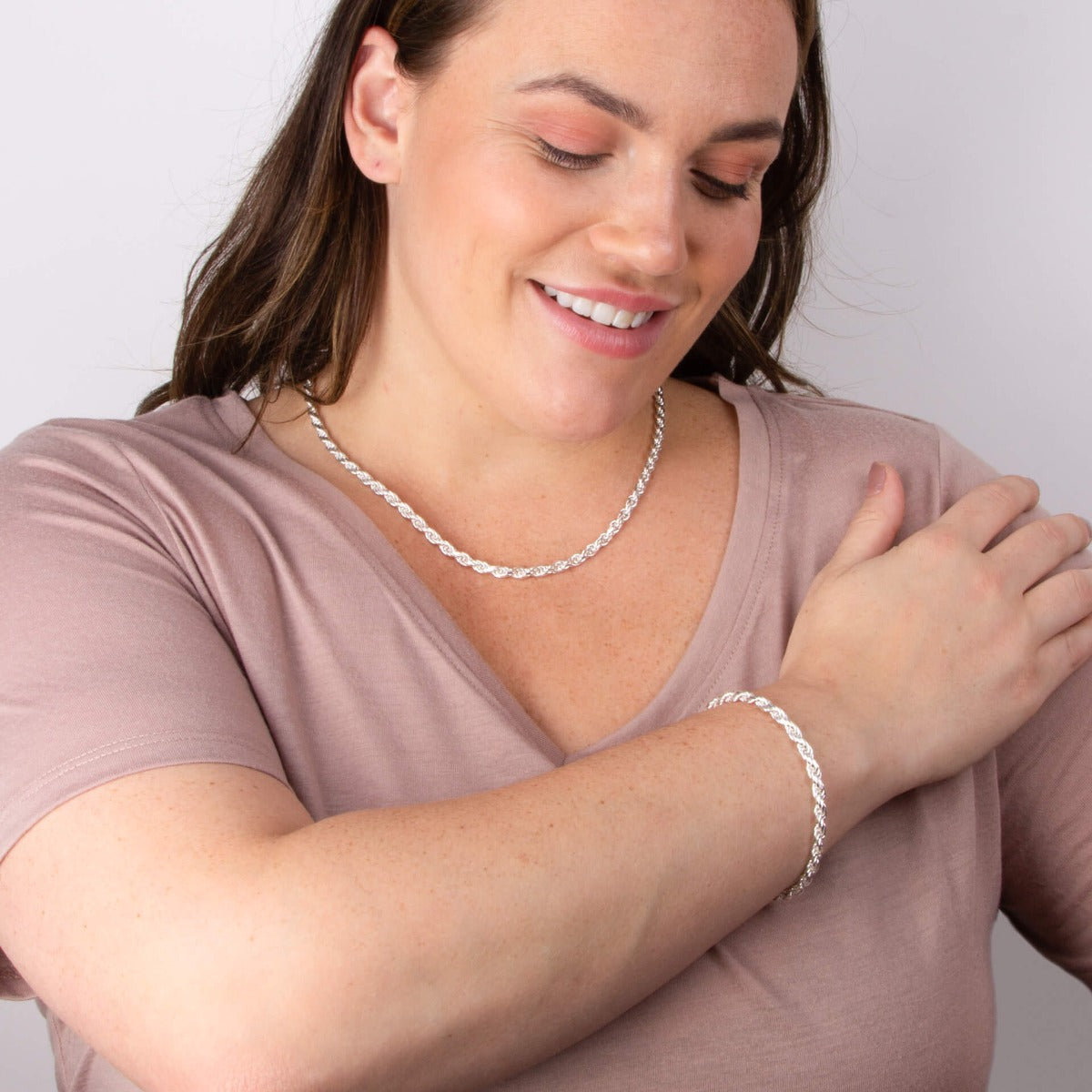 Diamond Cut Rope Chain Necklace