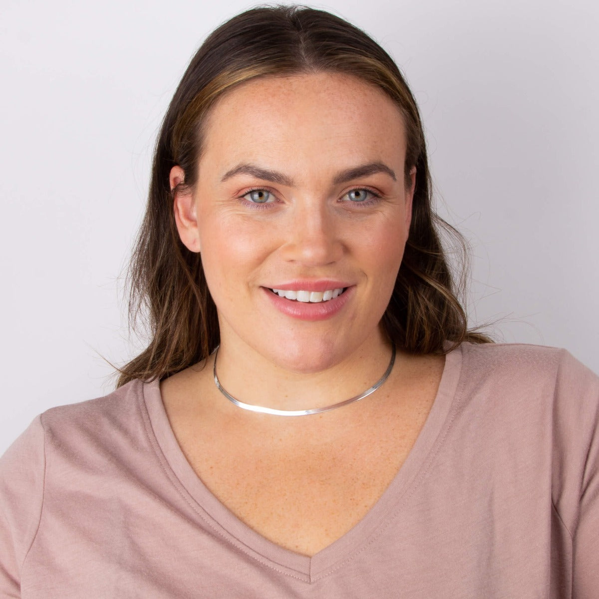 Flat Herringbone Chain Necklace