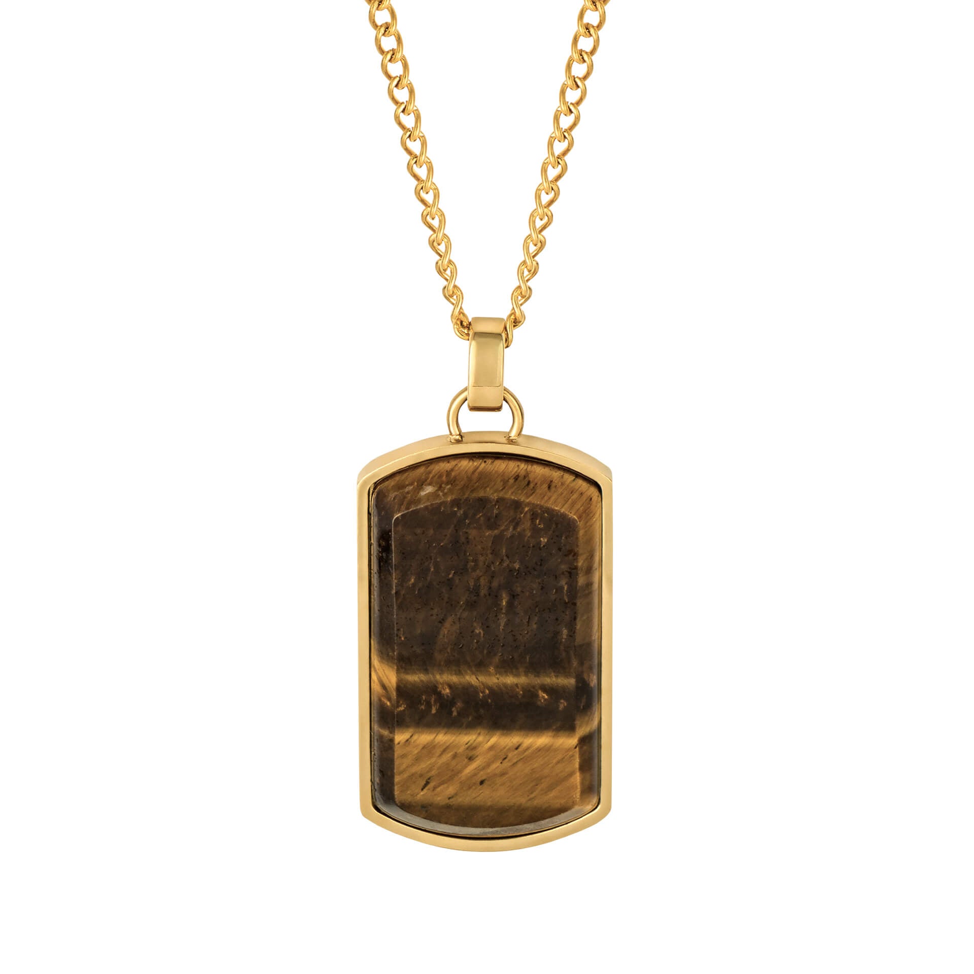 Dog Tag with Semi Precious Stone