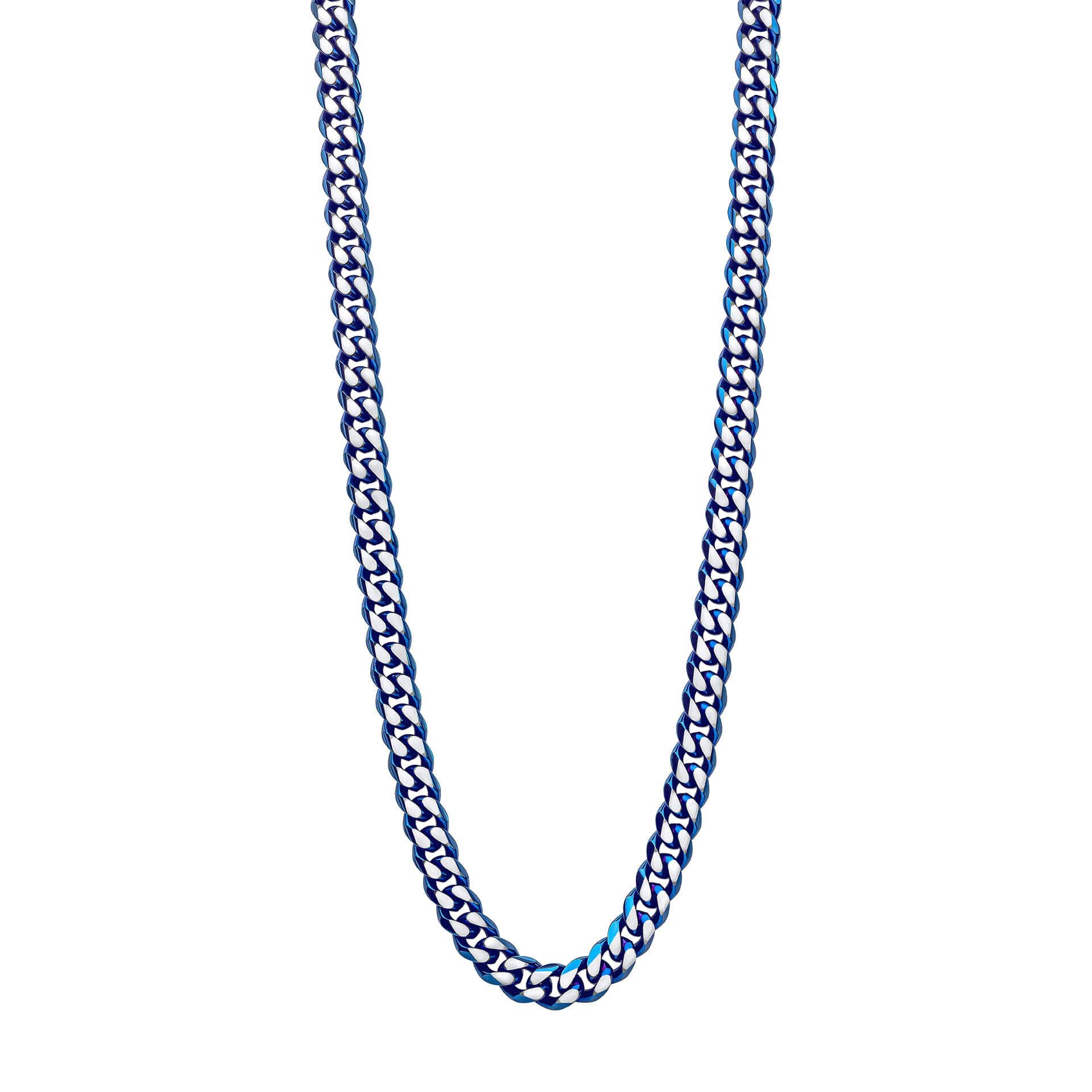 Blue Curb Chain Necklace