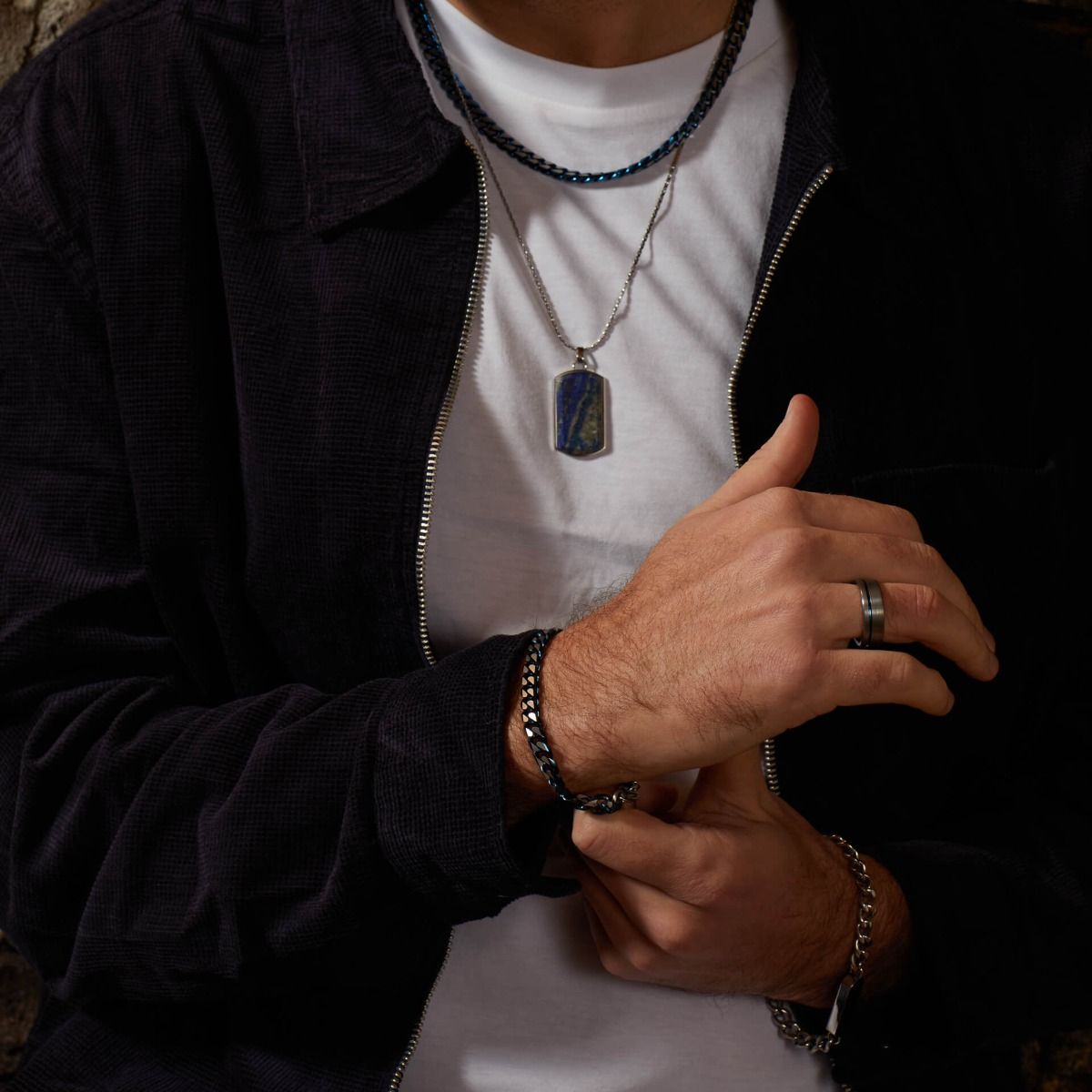 Lapis Dog Tag Pendant