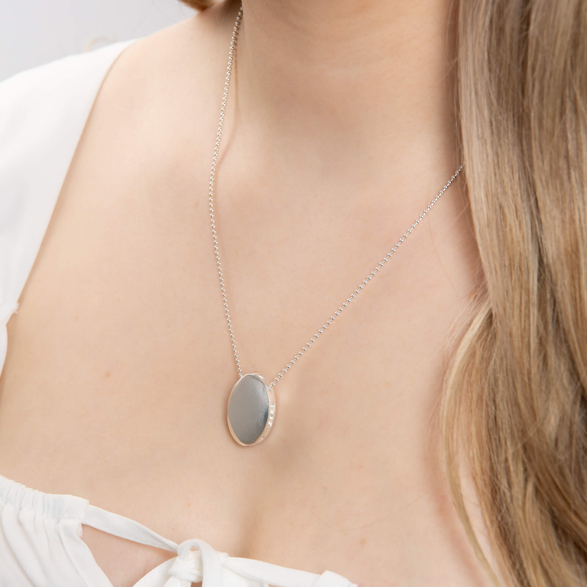 Statement High Polished Oval Necklace