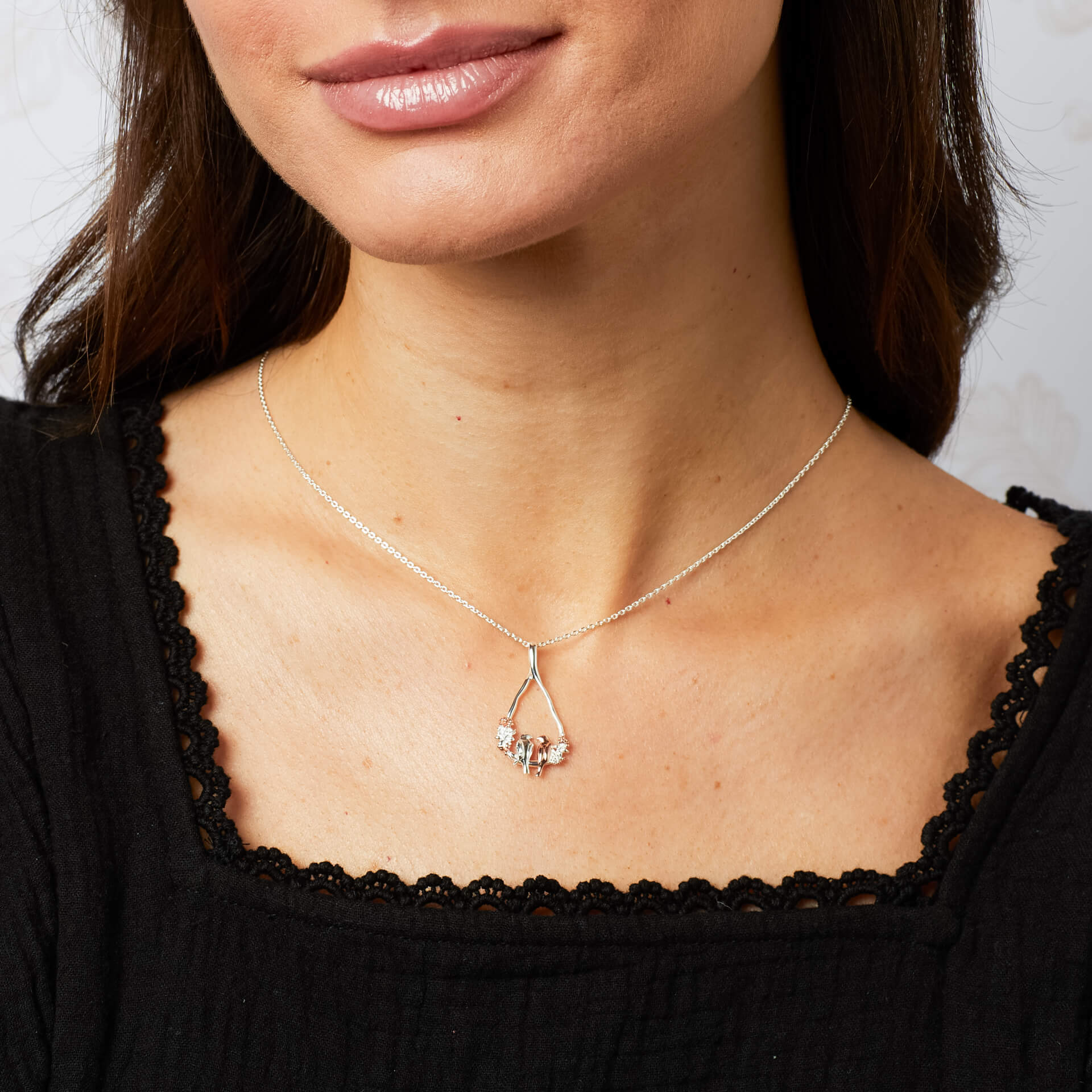 Talon Stripe Love Birds Necklace