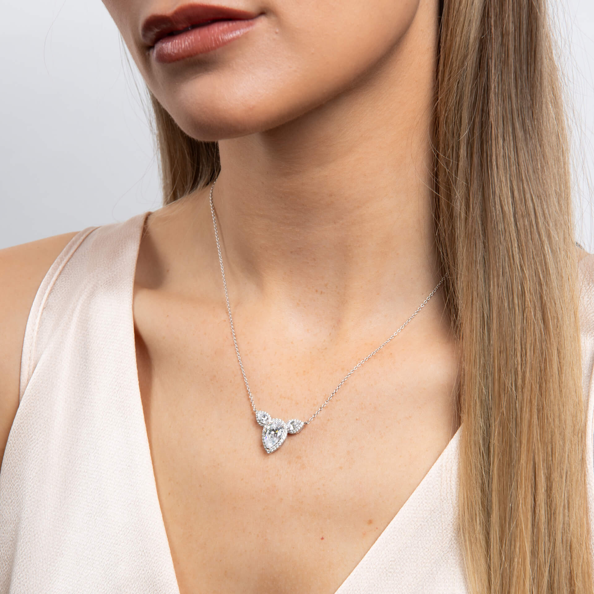 Triple Teardrop Statement Necklace