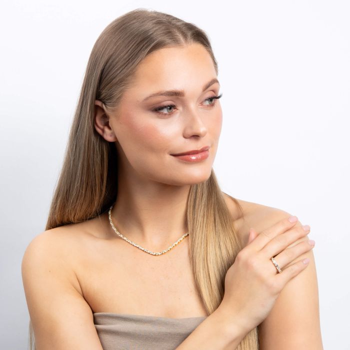 Baguette and Round Zirconia Ring