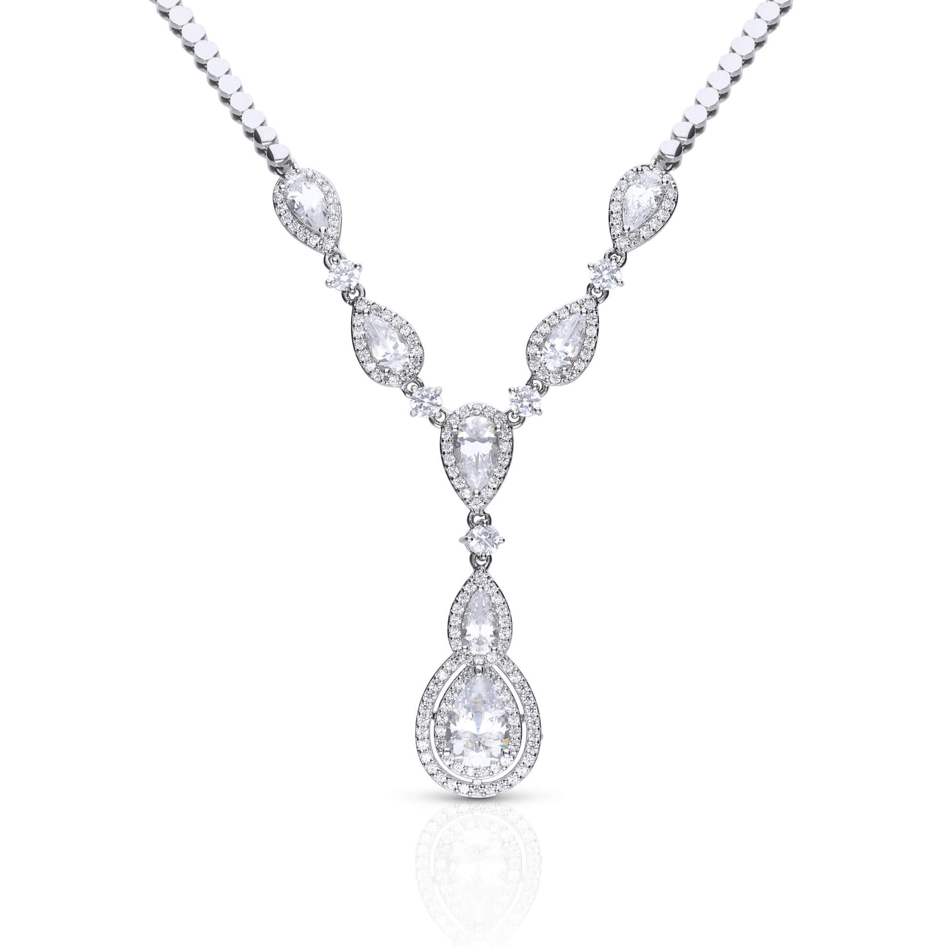 Statement Halo Teardrop Necklace