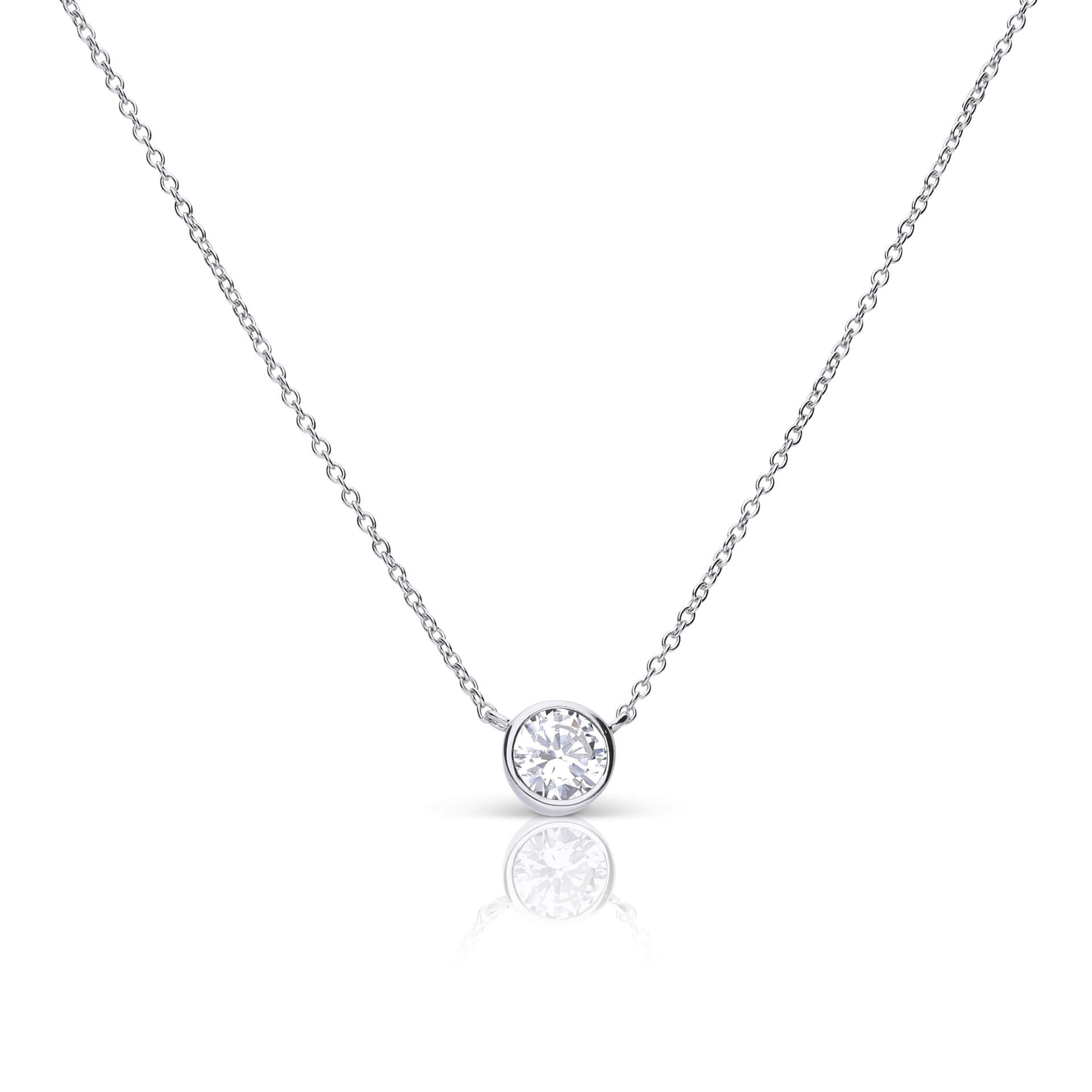 Solitaire Bezel Zirconia Necklace