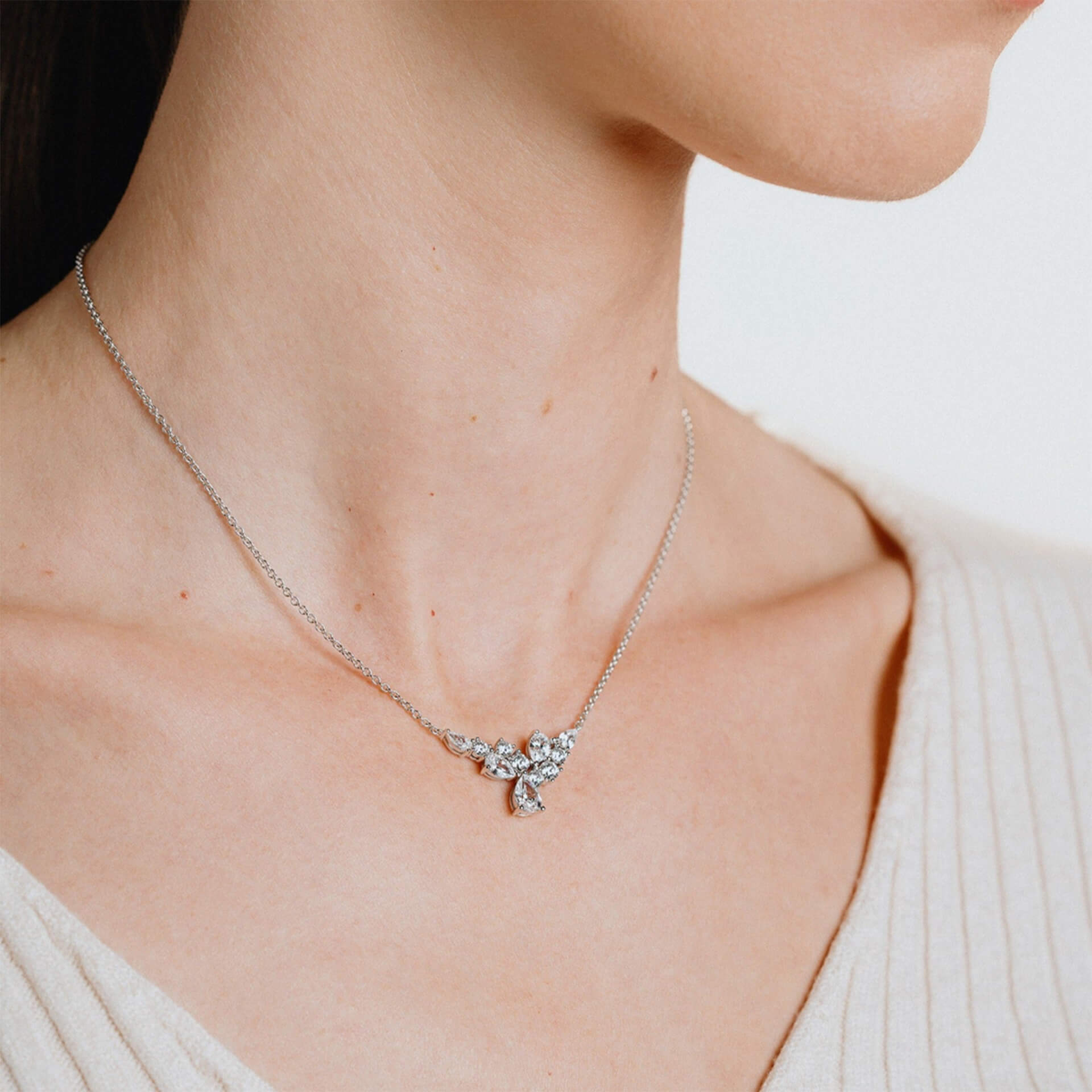 Statement Multi-Cut Zirconia Cluster Necklace