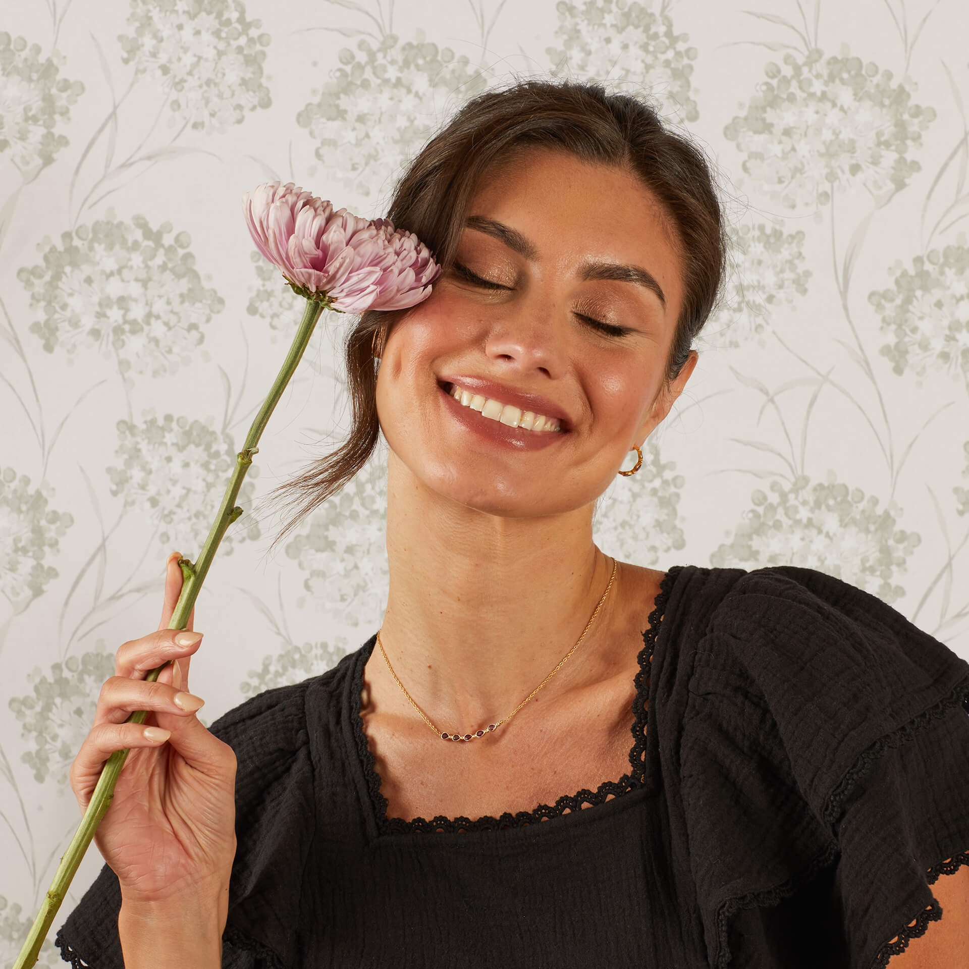 Thornage Flowers Hoop Earrings