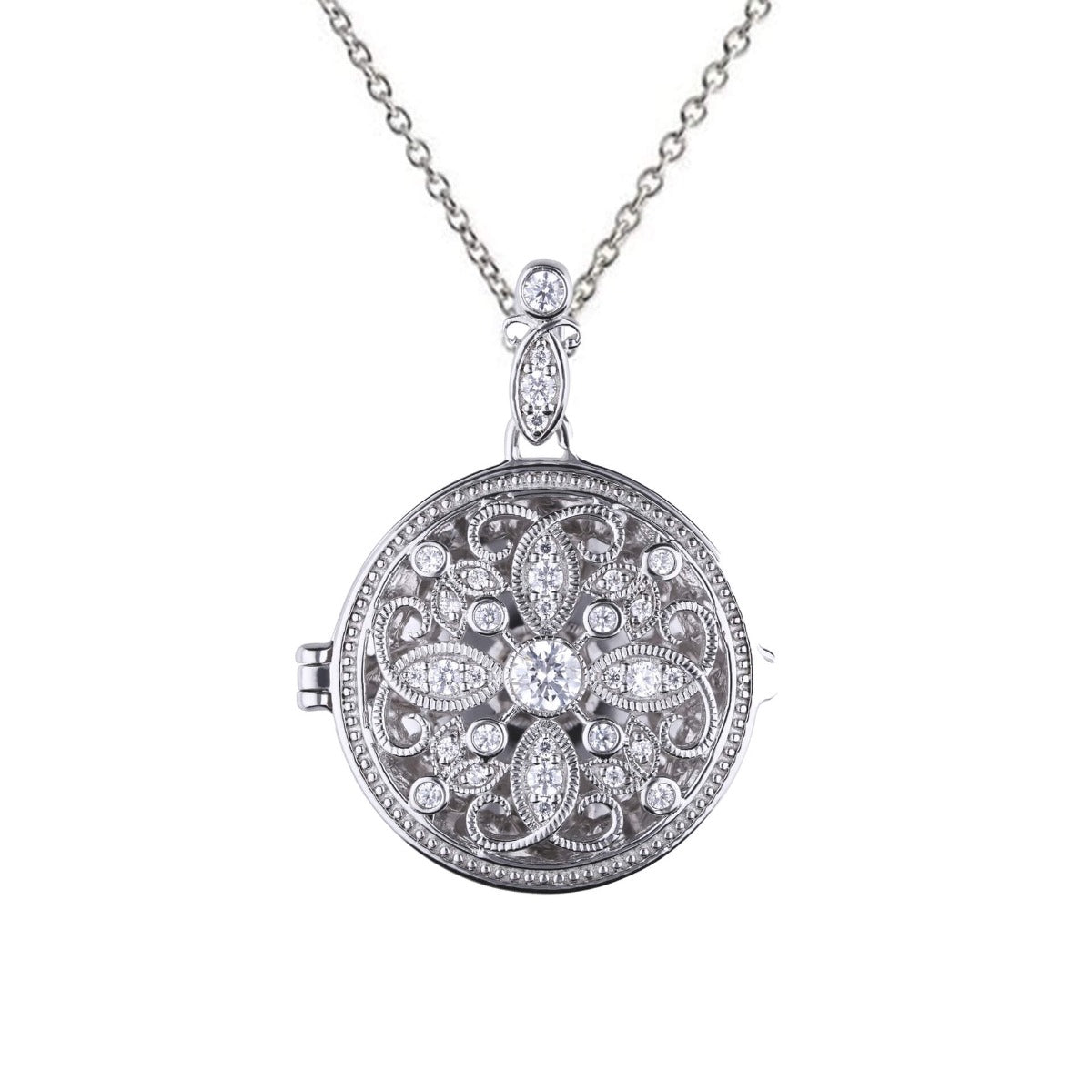 Round Medallion Filigree Locket
