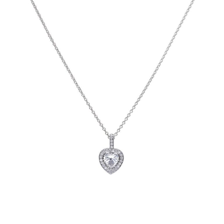 Pave Set Zirconia Heart Pendant
