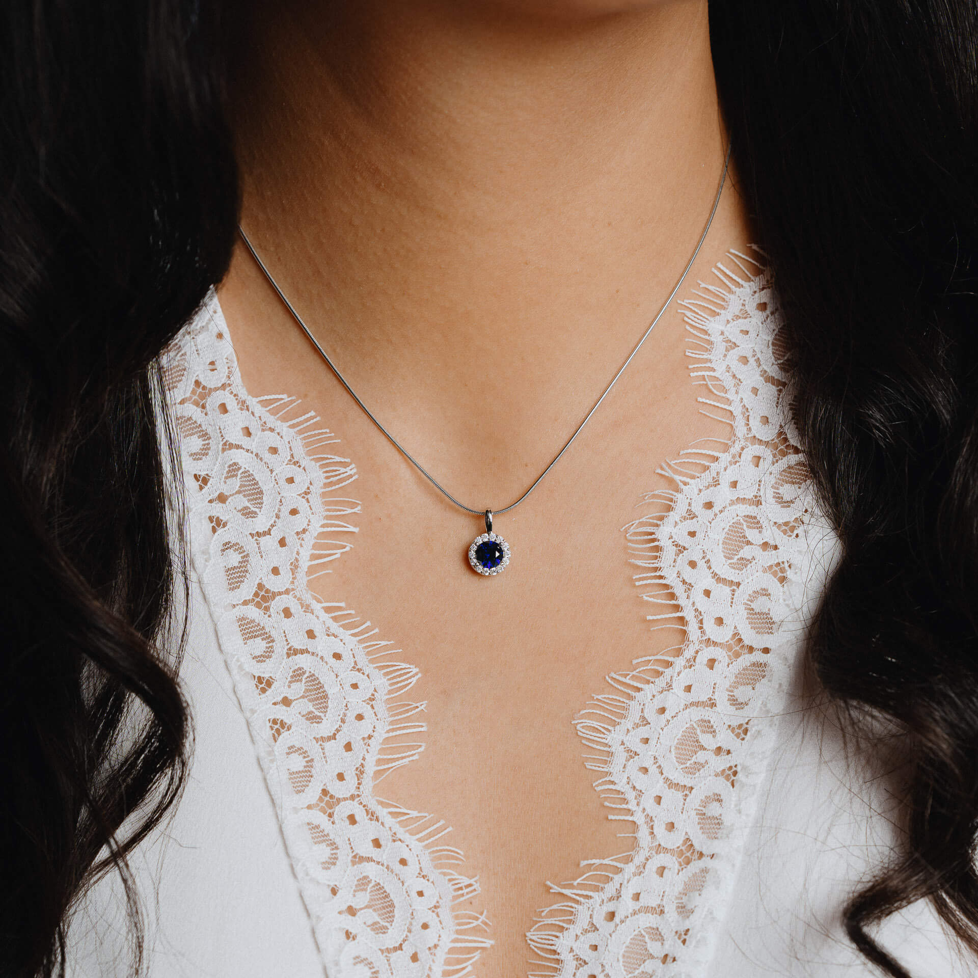 Round Colour Pave Pendant