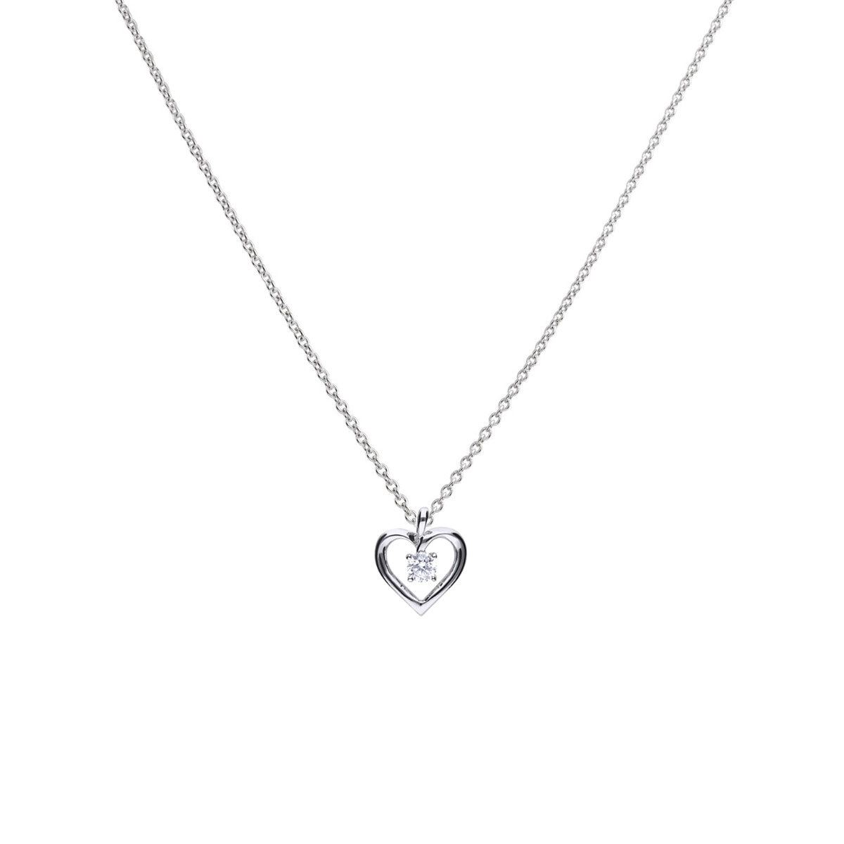 Open Heart Pendant with Zirconia