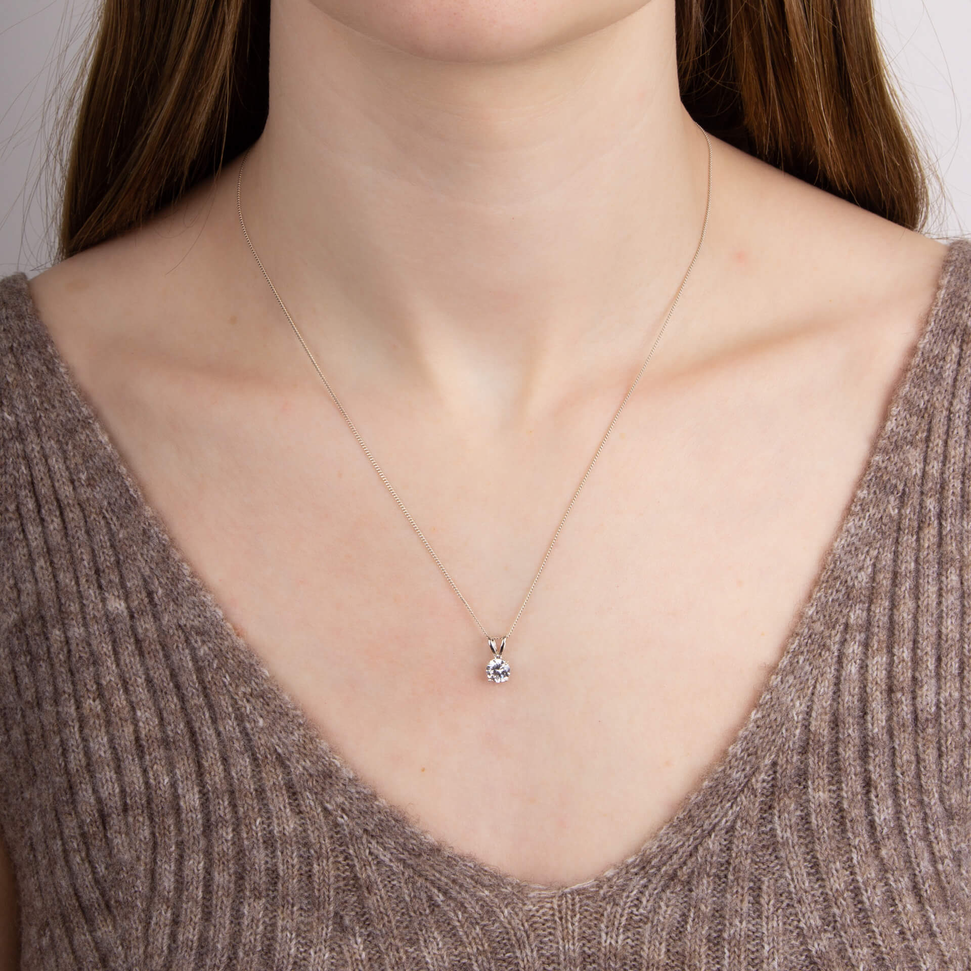 Double Bail Pendant with Cubic Zirconia