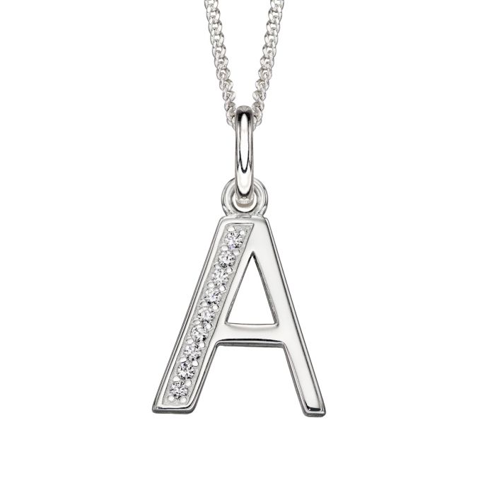 Initial Pendant with CZ