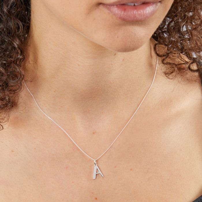 Initial Pendant with CZ