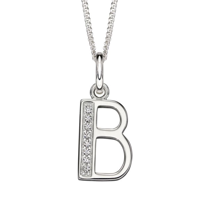 Initial Pendant with CZ