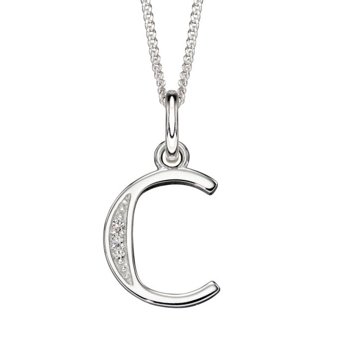 Initial Pendant with CZ