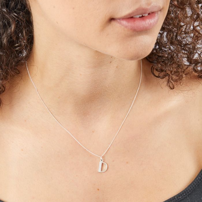 Initial Pendant with CZ
