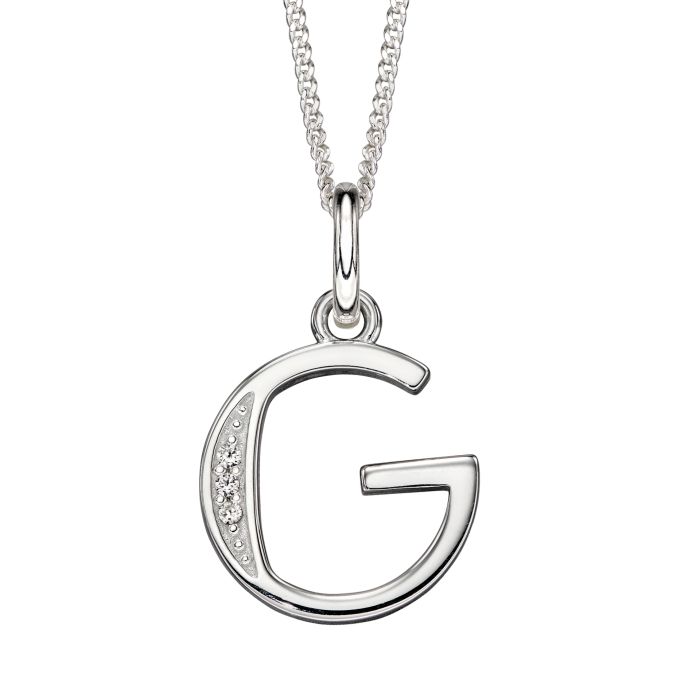 Initial Pendant with CZ