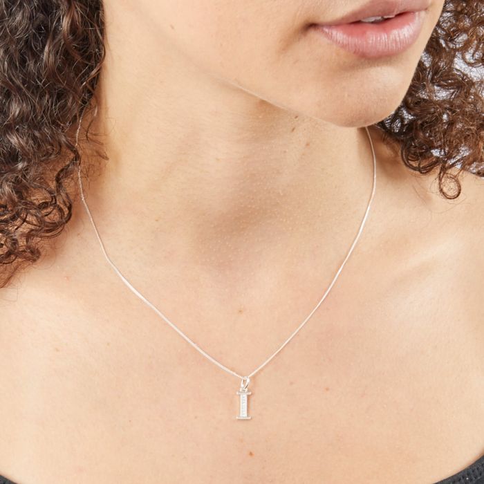 Initial Pendant with CZ