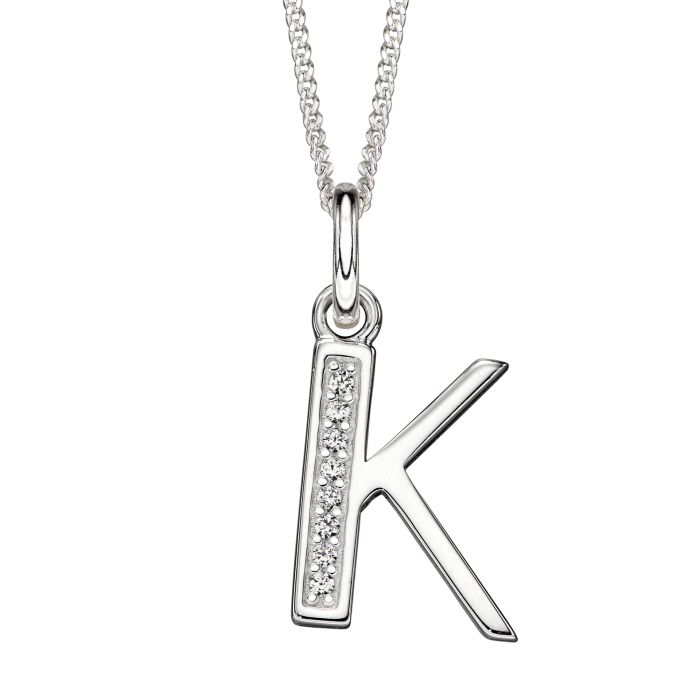Initial Pendant with CZ