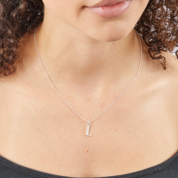 Initial Pendant with CZ
