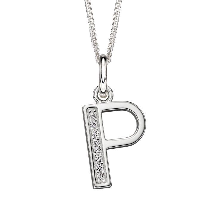 Initial Pendant with CZ