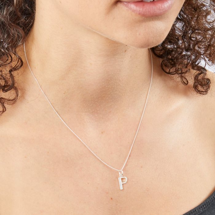 Initial Pendant with CZ