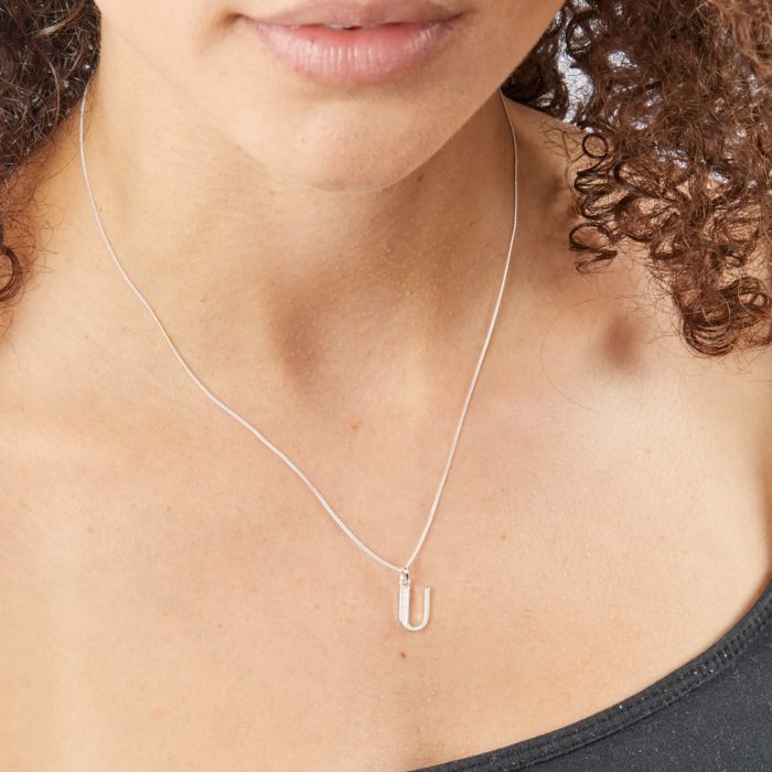 Initial Pendant with CZ